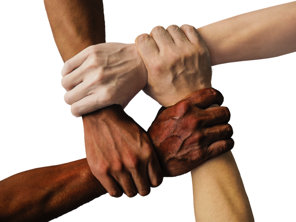 holding hands support and community